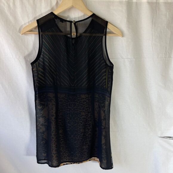 Cabi Buchanan Leopard Print Striped Top Style 565 Sz XS - Picture 4 of 6